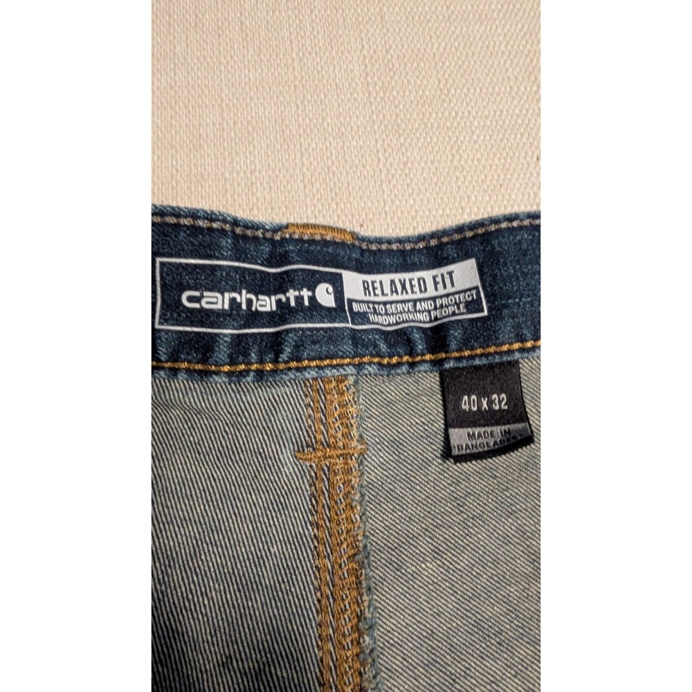 Men's Carhartt Big & Tall 40x32 Blue Denim Carpenter Jeans Work Pants